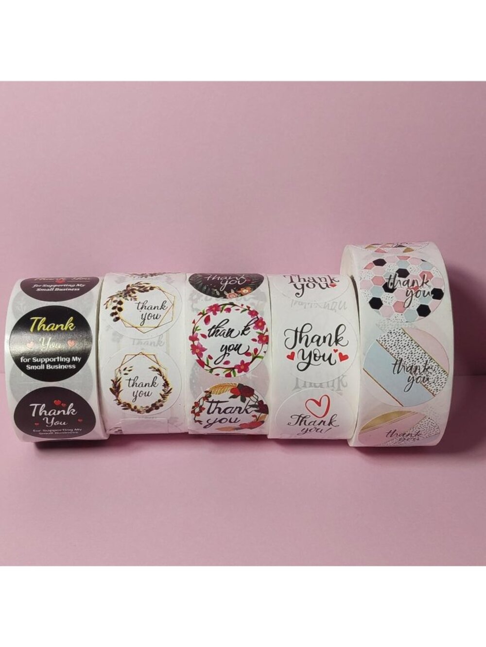 2500 Thank You Stickers Lot size 1 inch 5 rolls
